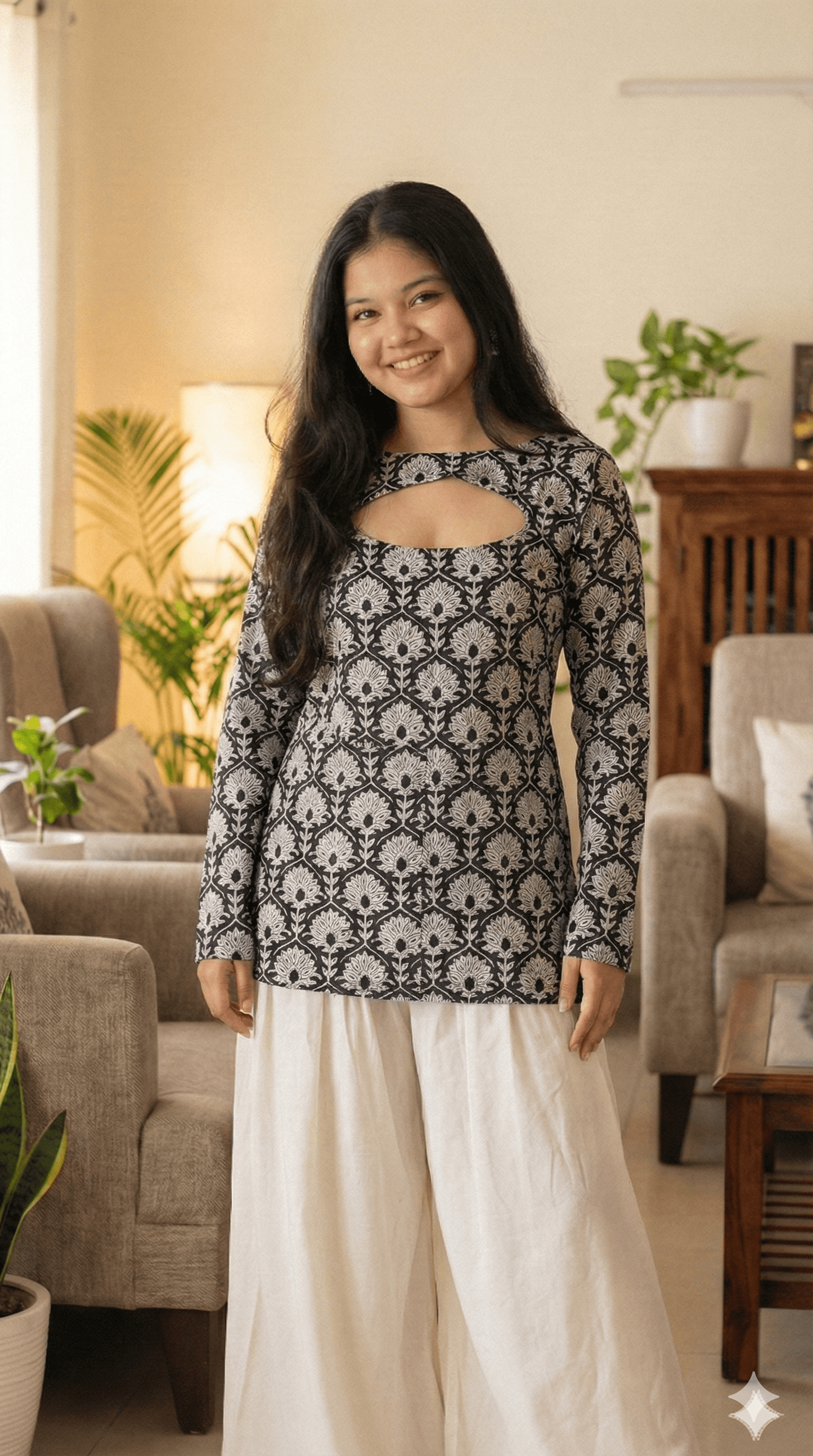 Corset Convertible Handblock Printed Cotton Kurti | House of the Handblock