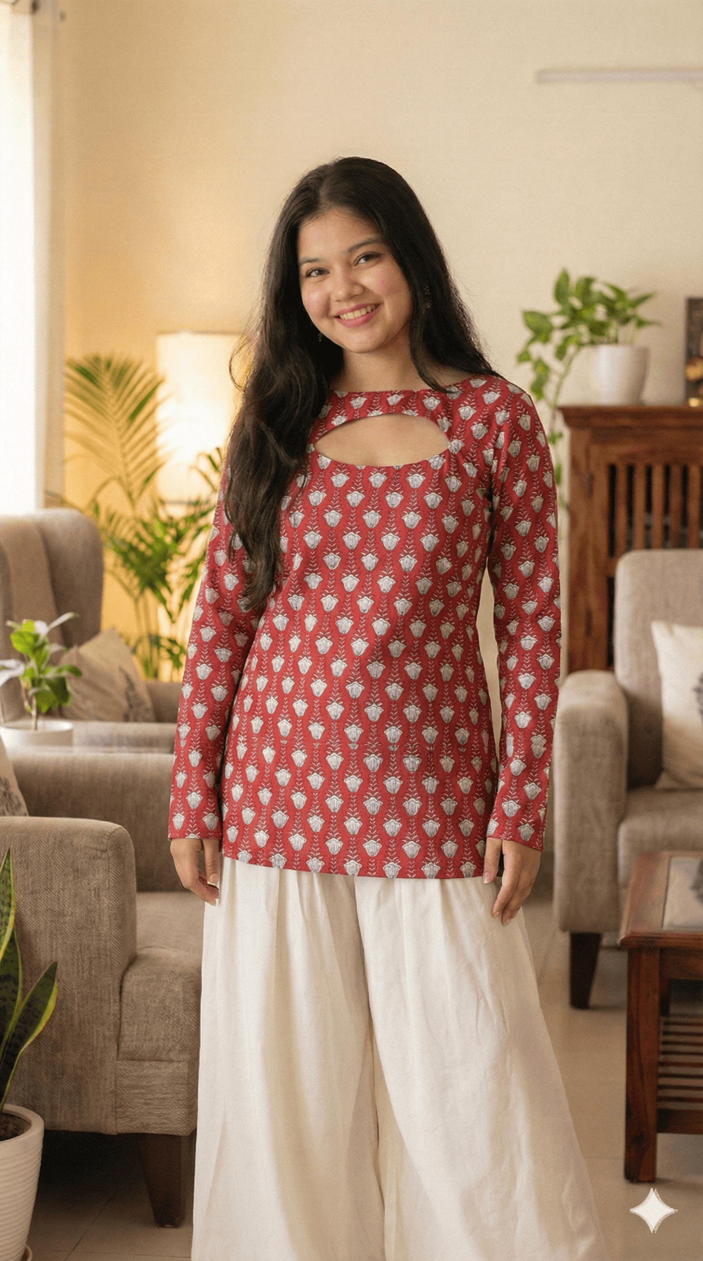 Corset Convertible Handblock Printed Cotton Kurti | House of the Handblock