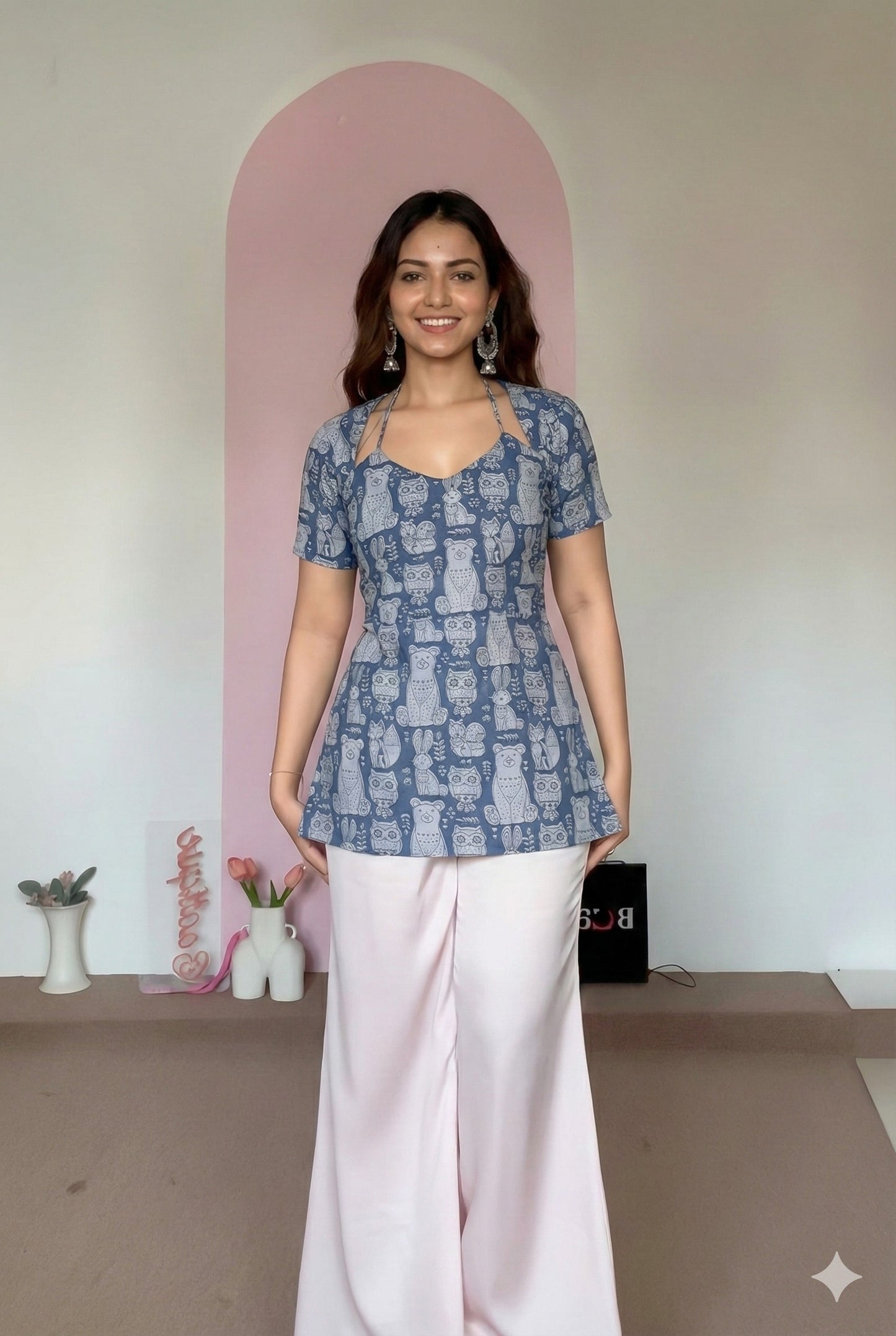 Trending Laila Corset in Pure Handblock Cotton | Adjustable Back Lace & Neck Tie | Sizes XS to 7XL | Handmade by House of the Handblock Jaipur