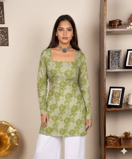 Corset Style Full-Sleeveless Handblock Cotton Kurta | Corsets By House of the Handblock