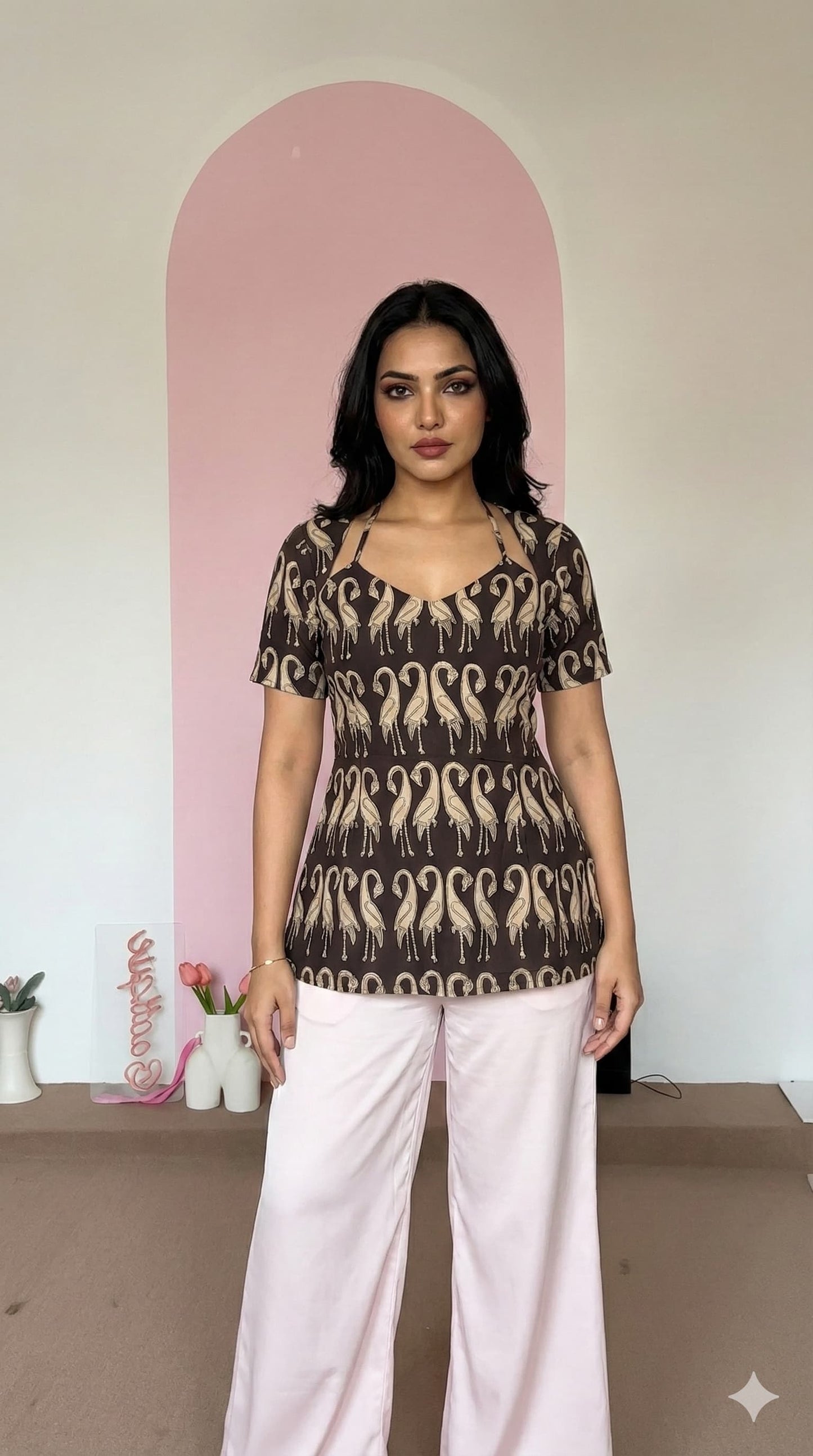 Trending Laila Corset in Pure Handblock Cotton | Adjustable Back Lace & Neck Tie | Sizes XS to 4XL | Handmade by House of the Handblock Jaipur