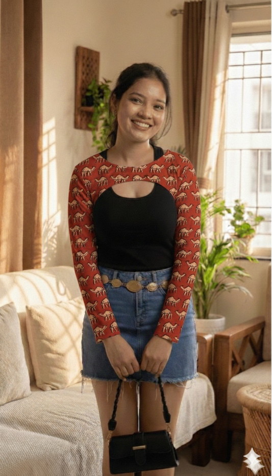 Corset Convertible Handblock Printed Cotton Kurti | House of the Handblock