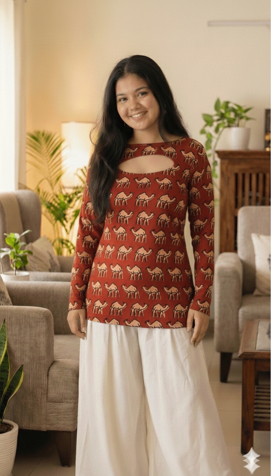 Corset Convertible Handblock Printed Cotton Kurti | House of the Handblock