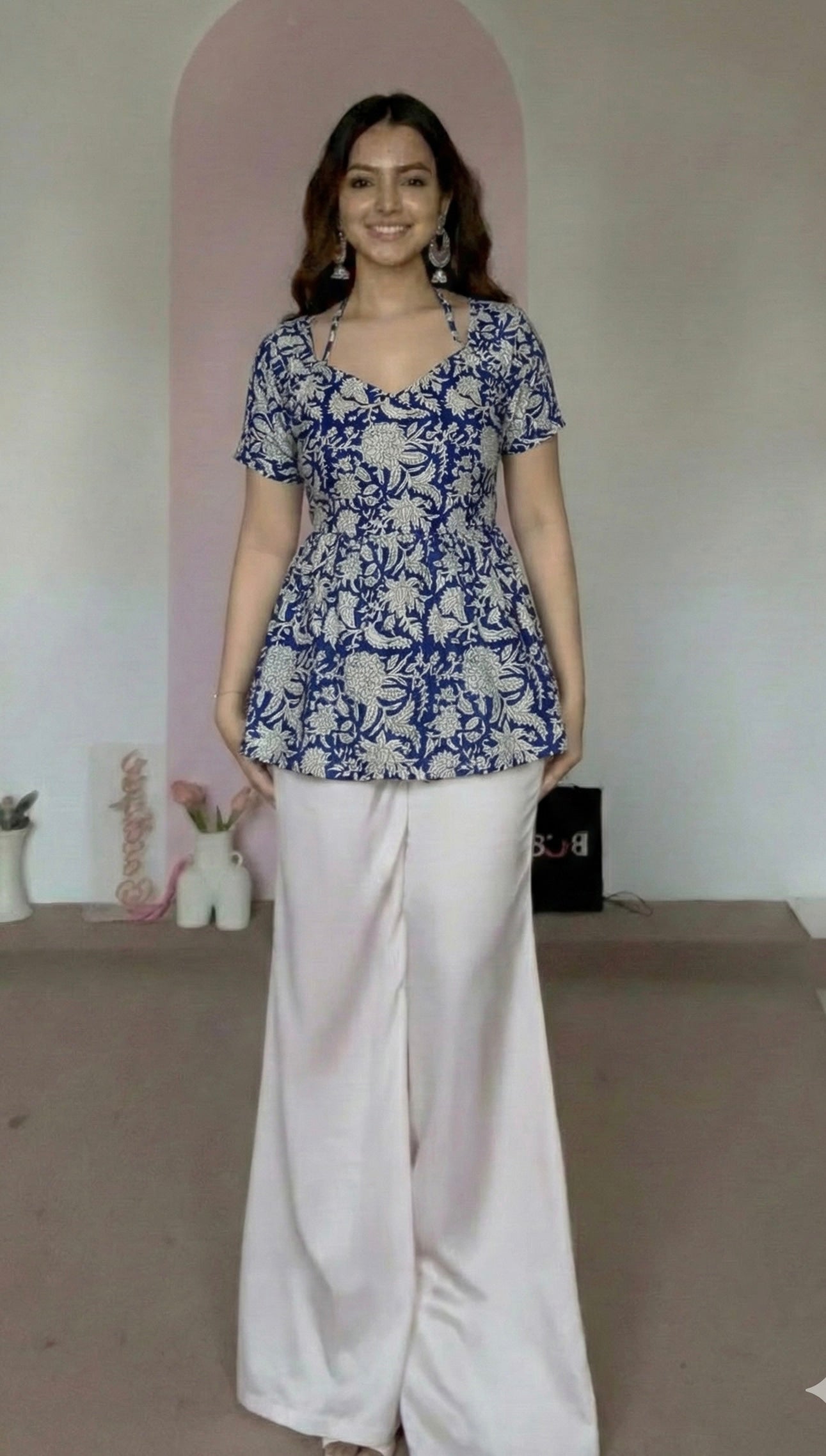 Trending Laila Corset in Pure Handblock Cotton | Adjustable Back Lace & Neck Tie | Sizes XS to 4XL | Handmade by House of the Handblock Jaipur