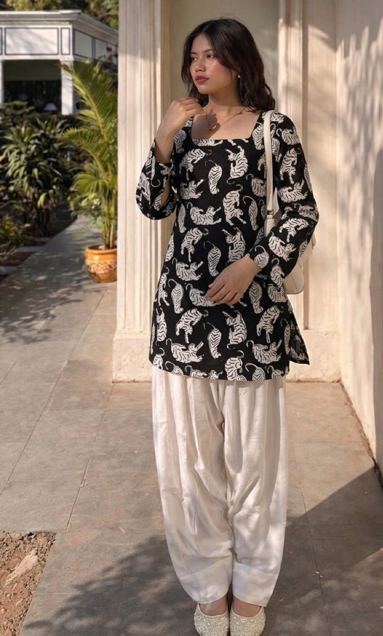 House of the Handblock Jaipur Handblock Printed Pure Cotton Corset Kurti | U Neck Deep Back with String | XS to 6XL