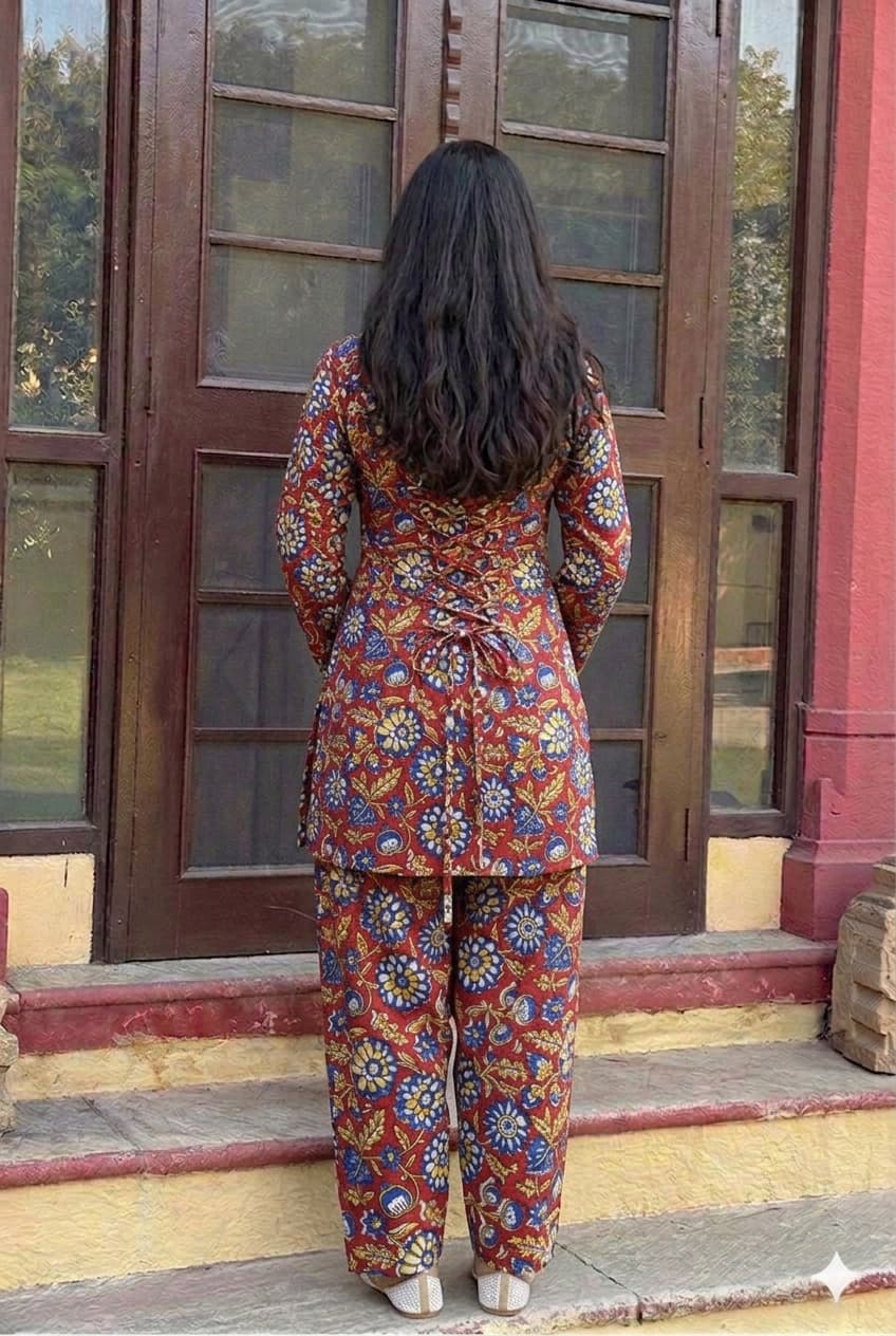 Handblock Printed Farsi Salwar Kurta Set | Pure Cotton Natural Dyes | Corset Back | Bell Sleeves | Sizes XS to 7XL | House of the Handblock Jaipur