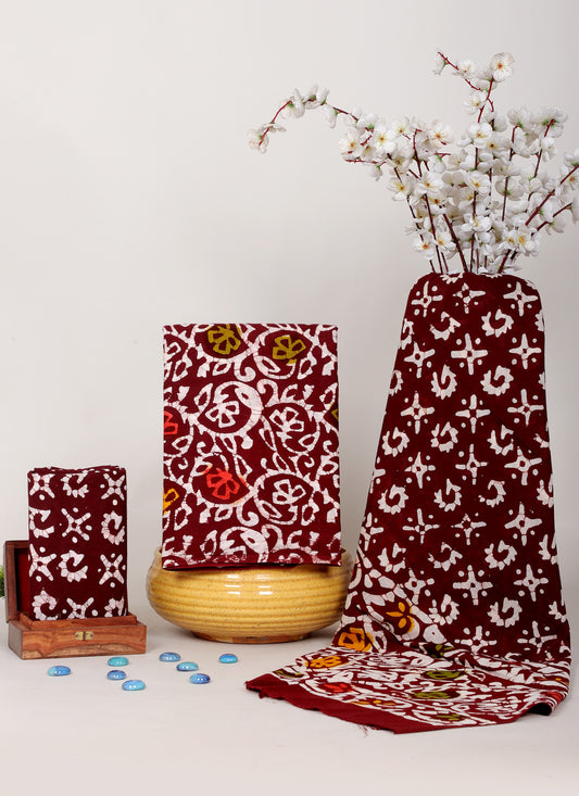 Handblock Printed Unstitched Cotton Suit Set – House of the Handblock