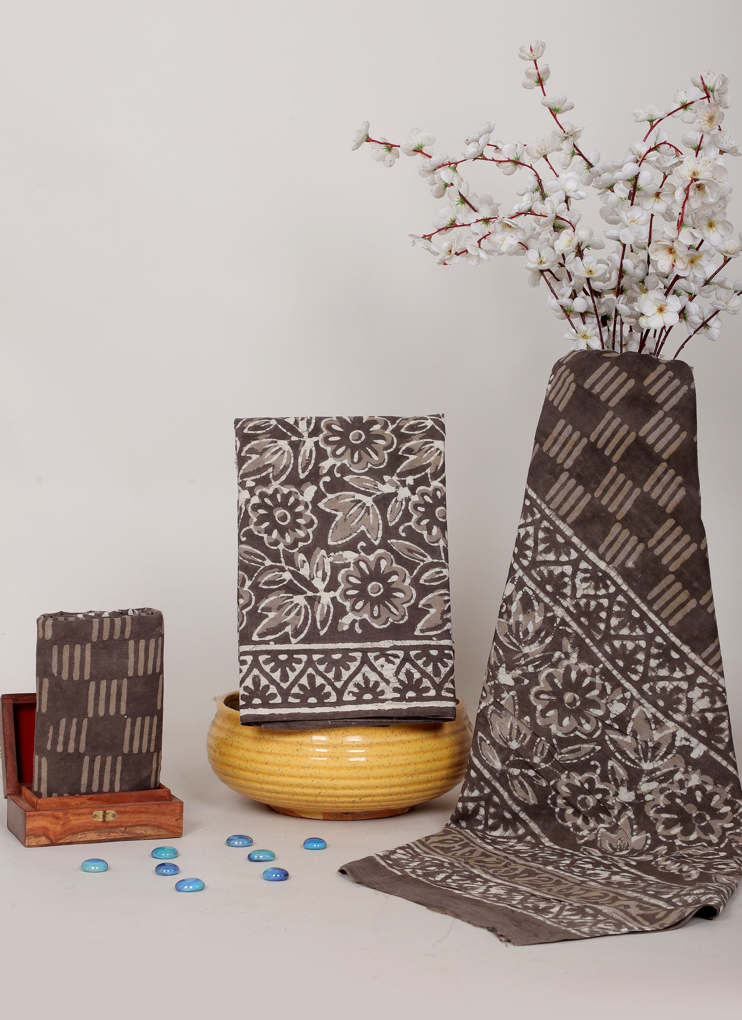 Handblock Printed Unstitched Cotton Suit Set – House of the Handblock