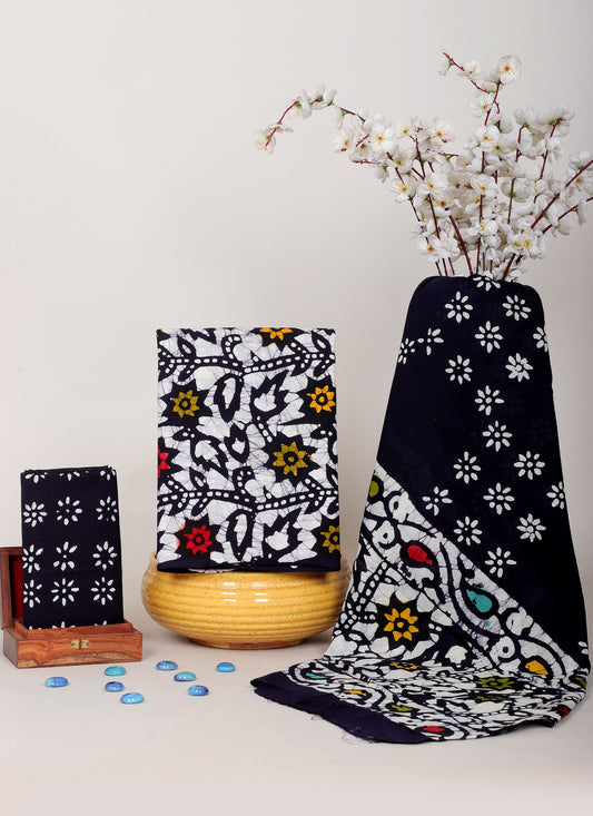 Handblock Printed Unstitched Cotton Suit Set – House of the Handblock