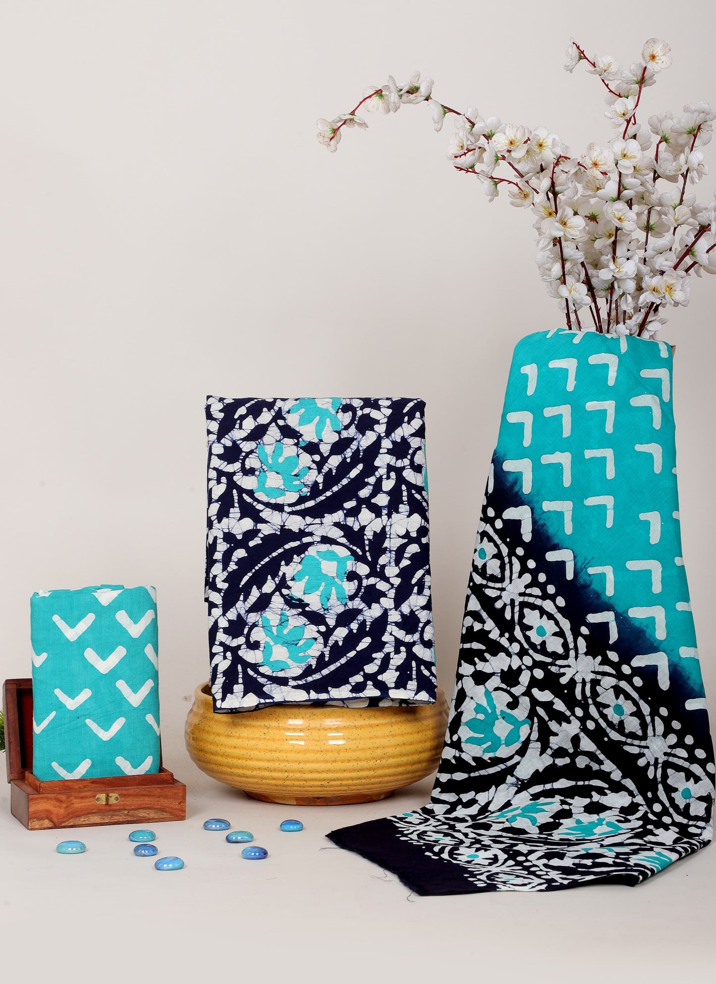 Handblock Printed Unstitched Cotton Suit Set – House of the Handblock