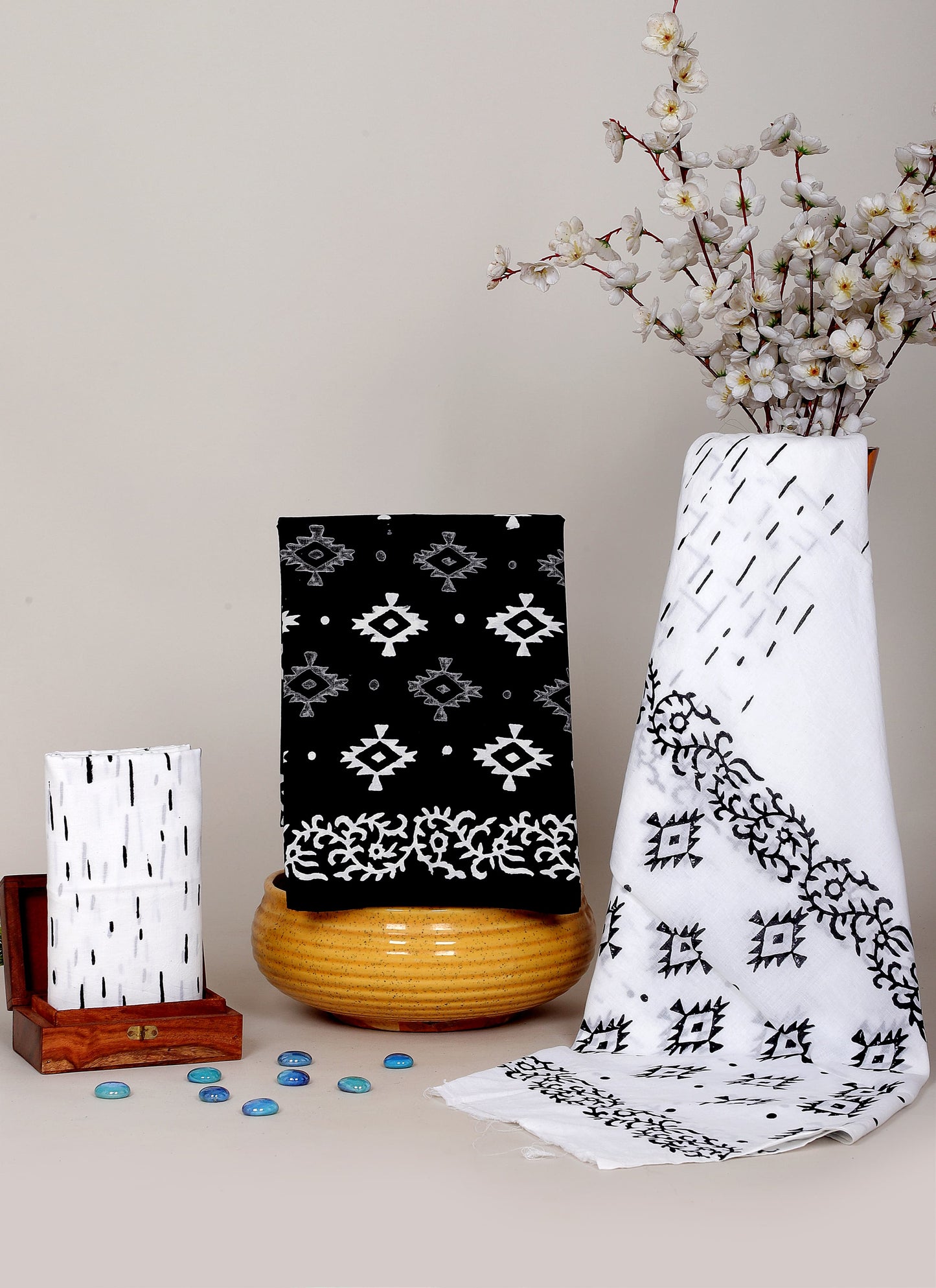 Handblock Printed Unstitched Cotton Suit Set – House of the Handblock