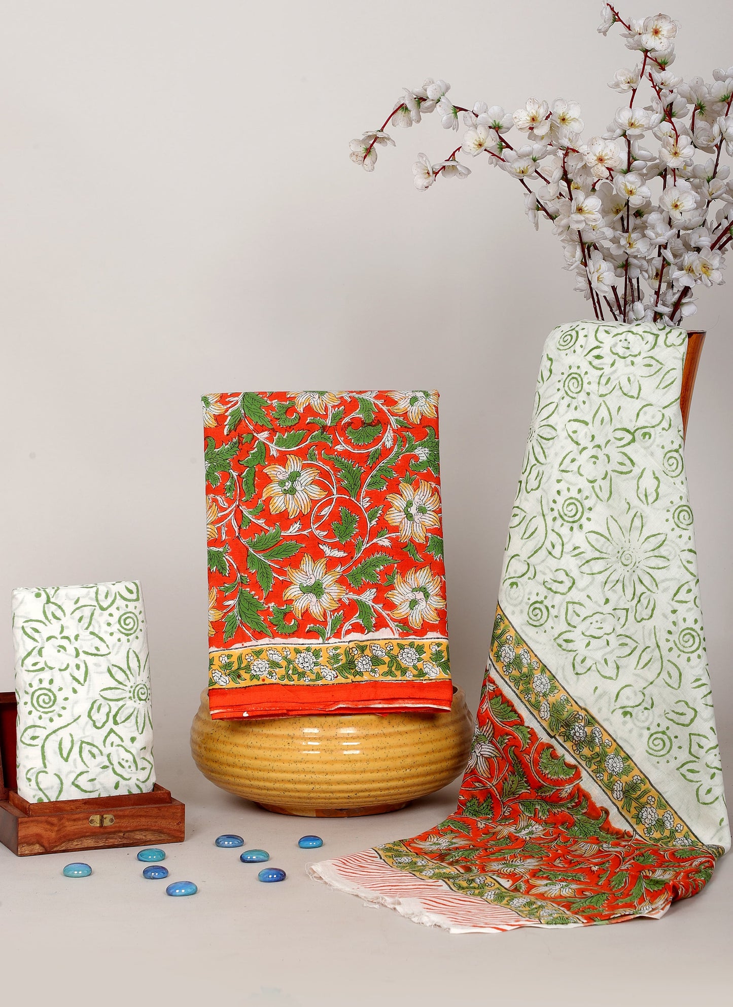 Handblock Printed Unstitched Cotton Suit Set – House of the Handblock