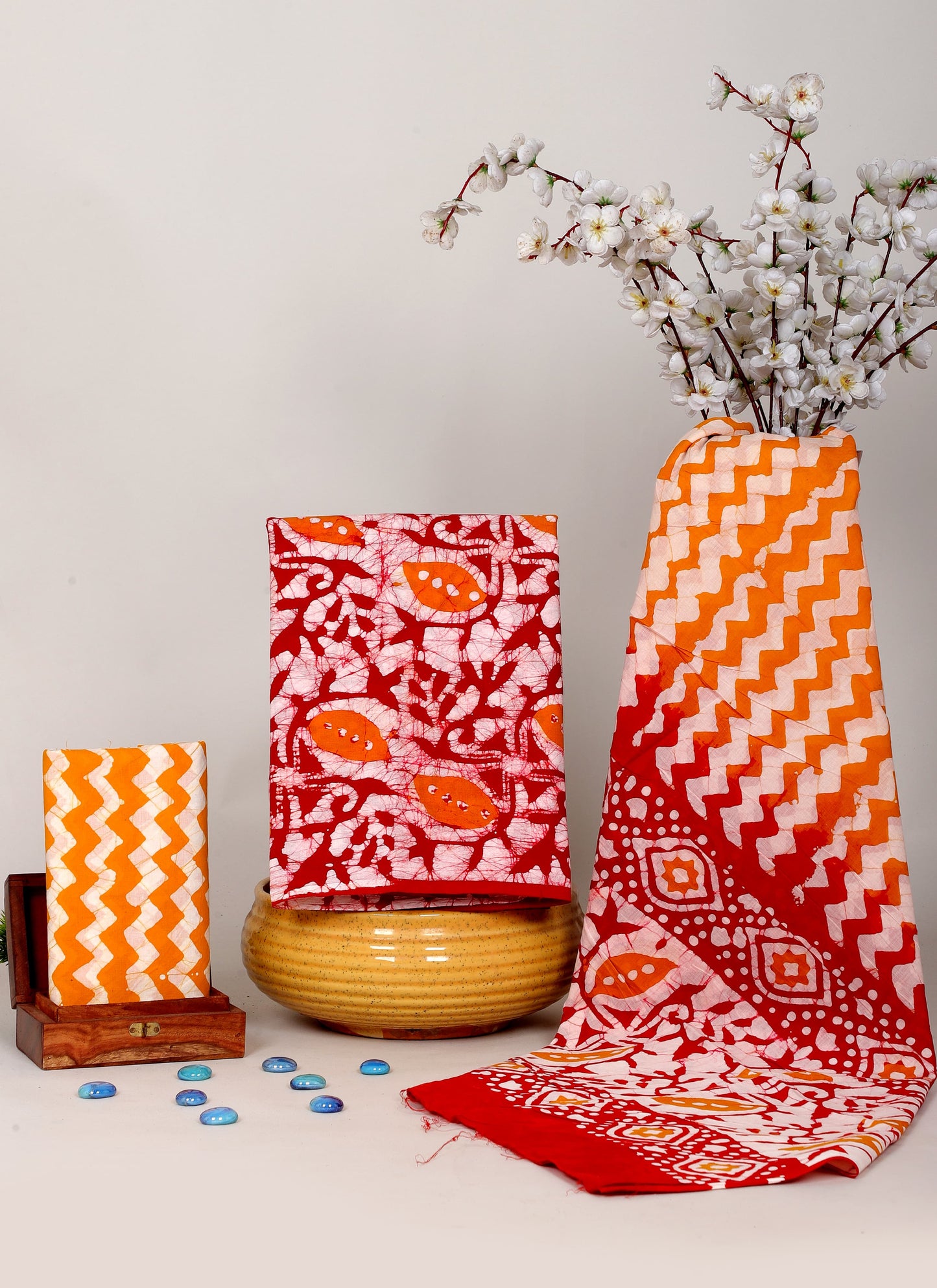 Handblock Printed Unstitched Cotton Suit Set – House of the Handblock