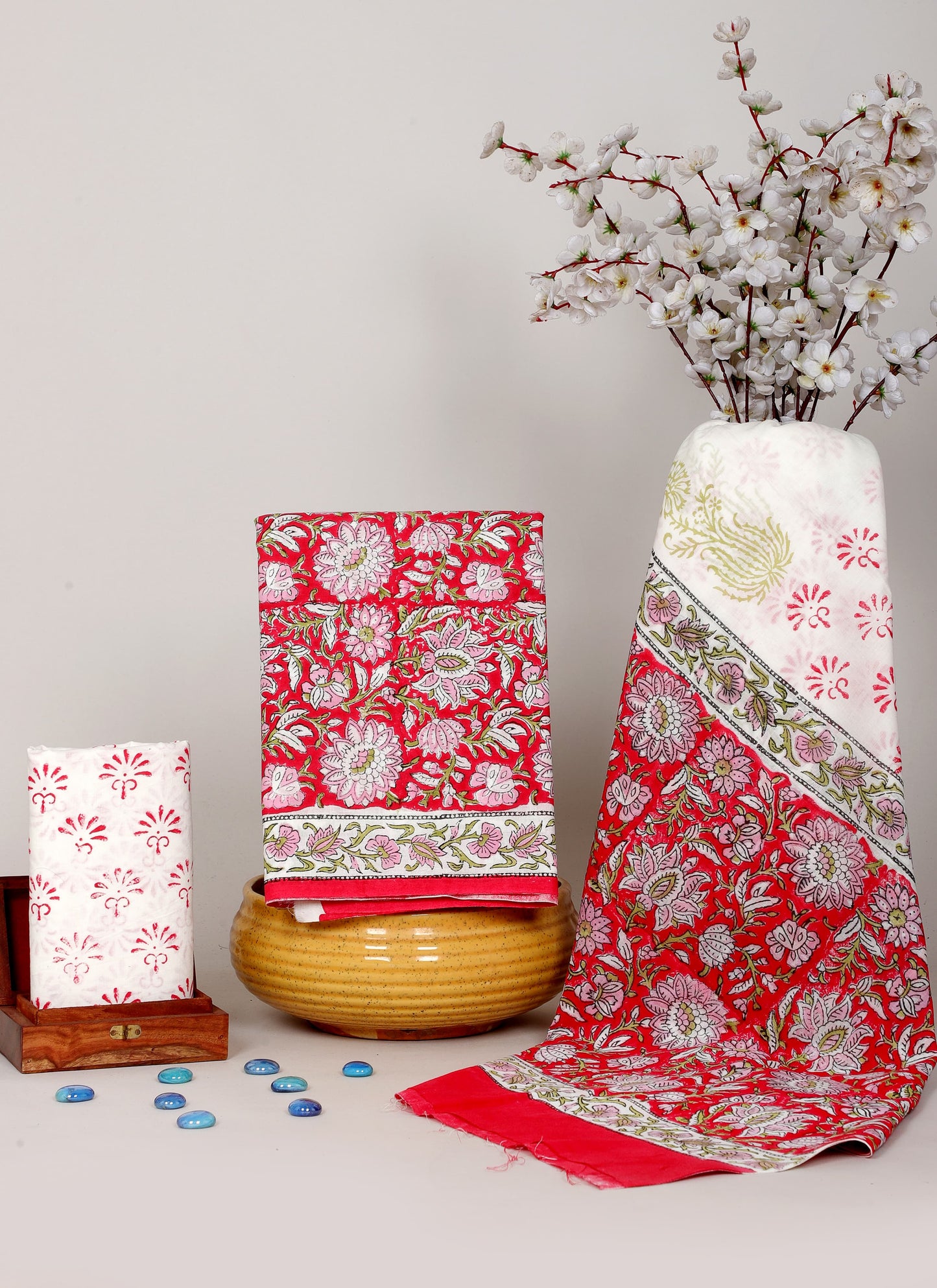 Handblock Printed Unstitched Cotton Suit Set – House of the Handblock