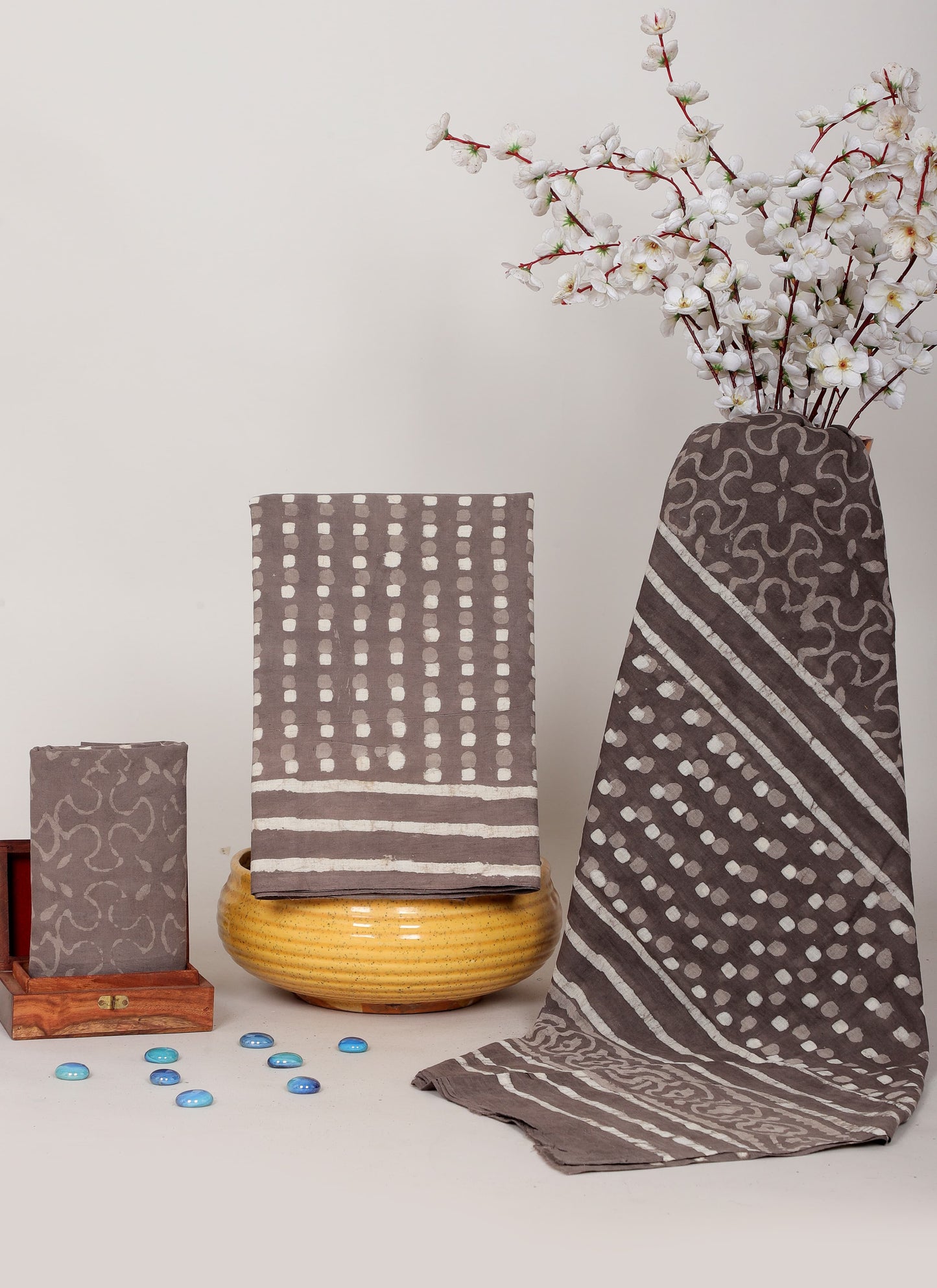 Handblock Printed Unstitched Cotton Suit Set – House of the Handblock