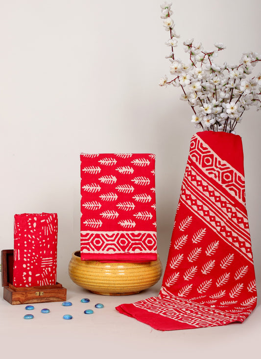 Handblock Printed Unstitched Cotton Suit Set – House of the Handblock