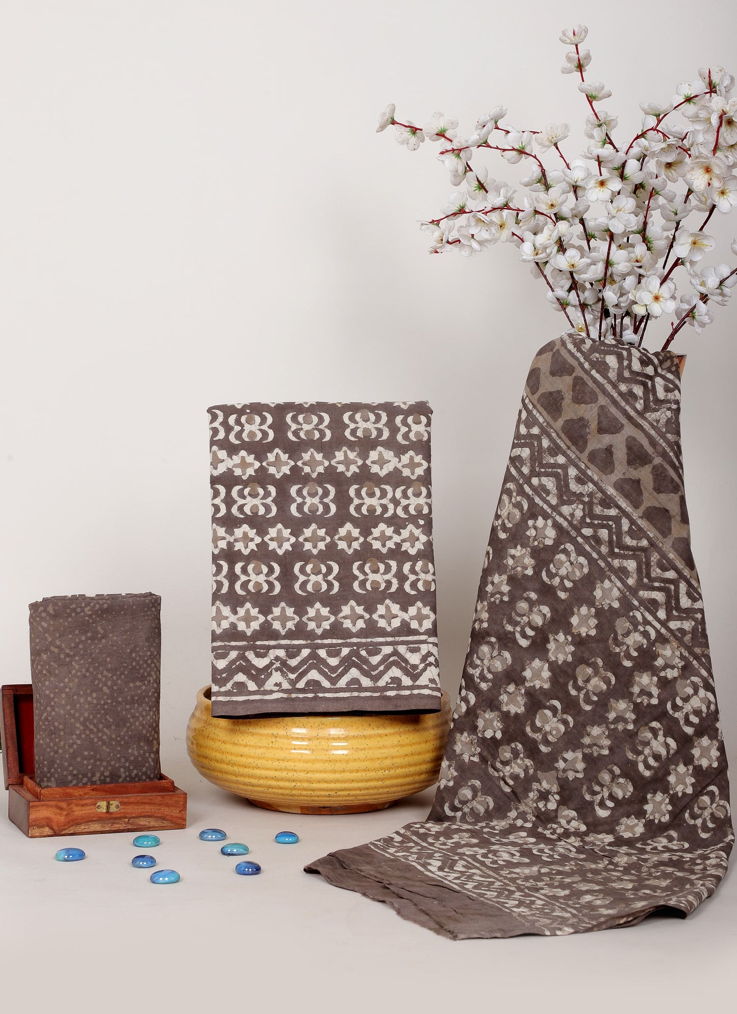 Handblock Printed Unstitched Cotton Suit Set – House of the Handblock