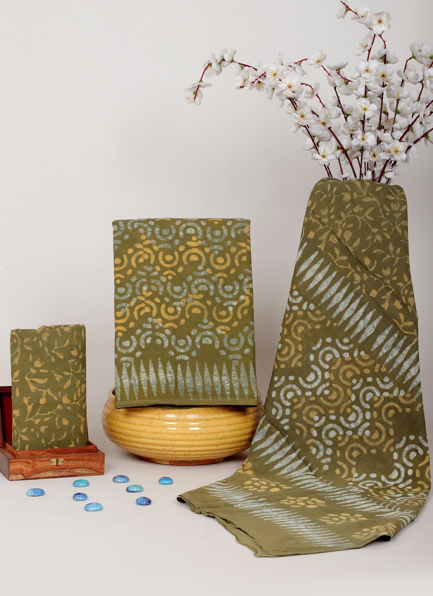 Handblock Printed Unstitched Cotton Suit Set – House of the Handblock