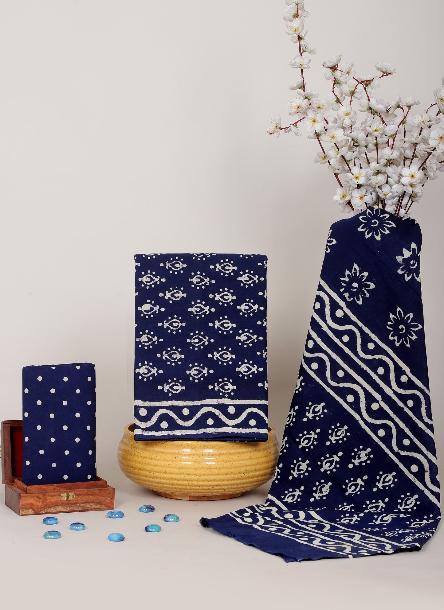 Handblock Printed Unstitched Cotton Suit Set – House of the Handblock