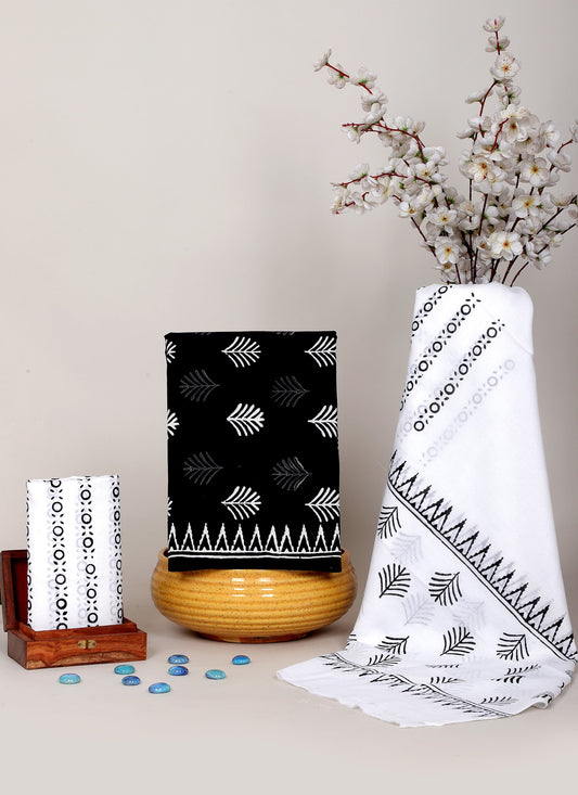 Handblock Printed Unstitched Cotton Suit Set – House of the Handblock
