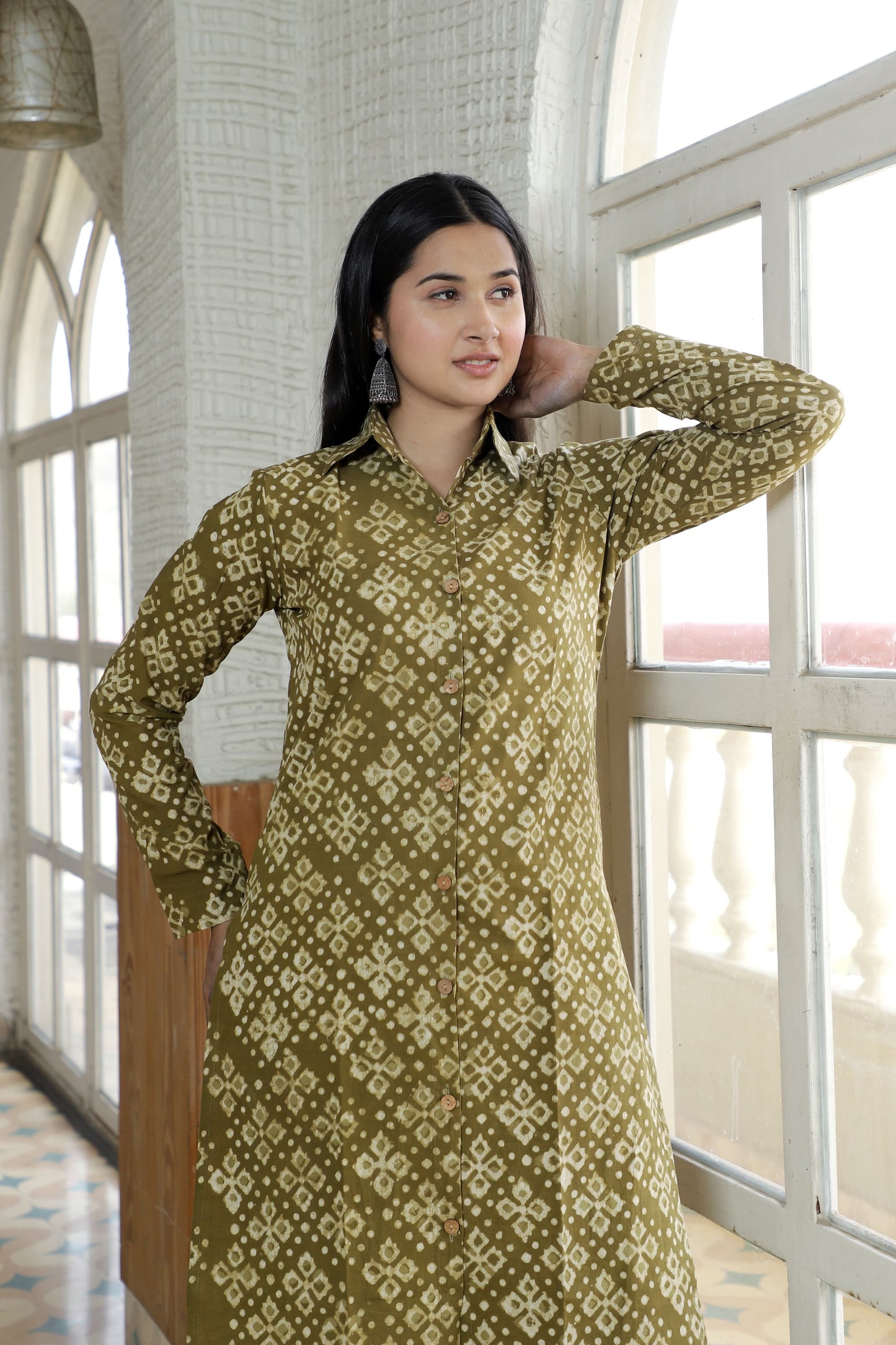 Handblock Printed Co-Ord Set with Collar – Chic & Comfortable