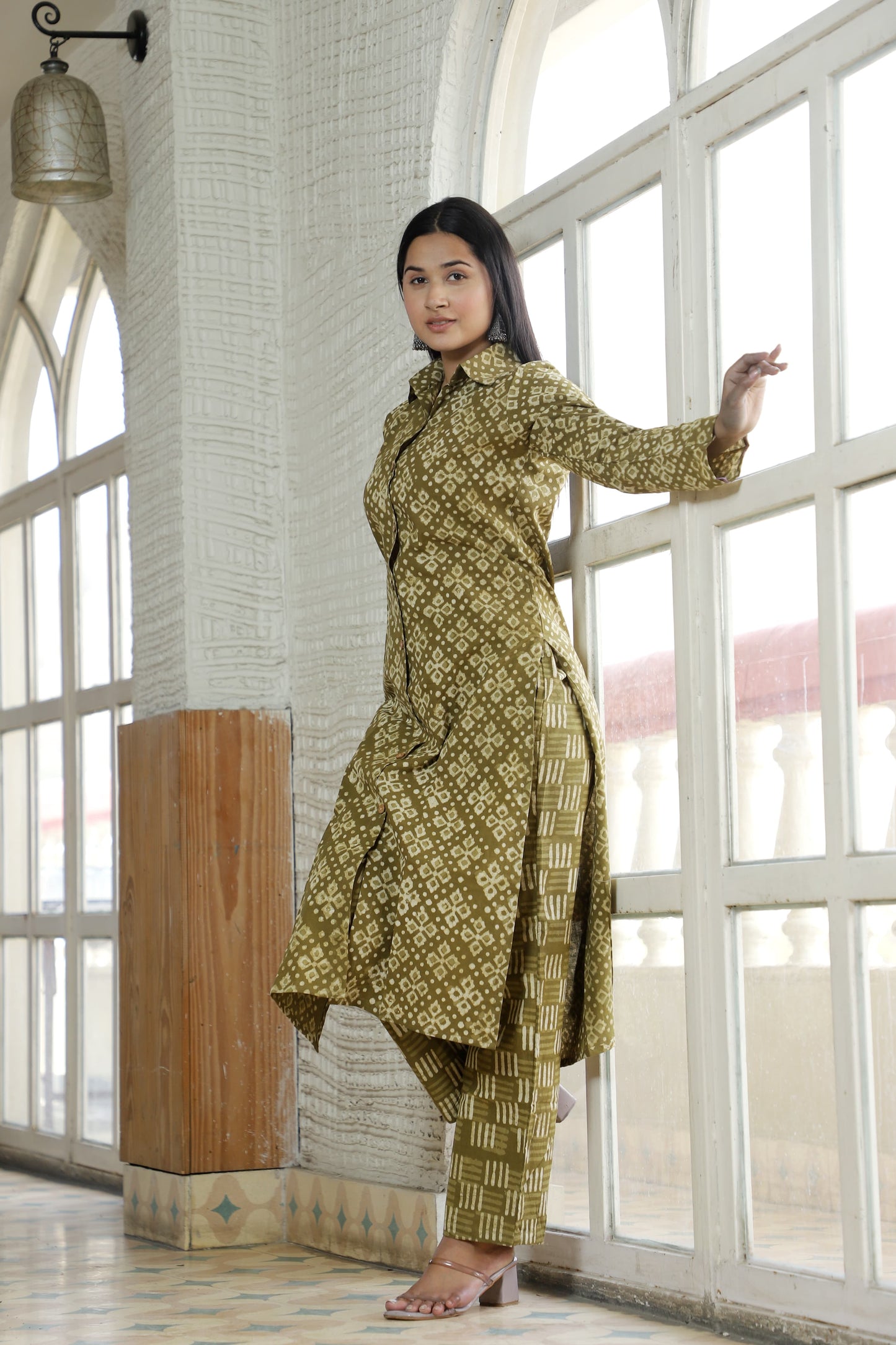 Handblock Printed Co-Ord Set with Collar – Chic & Comfortable