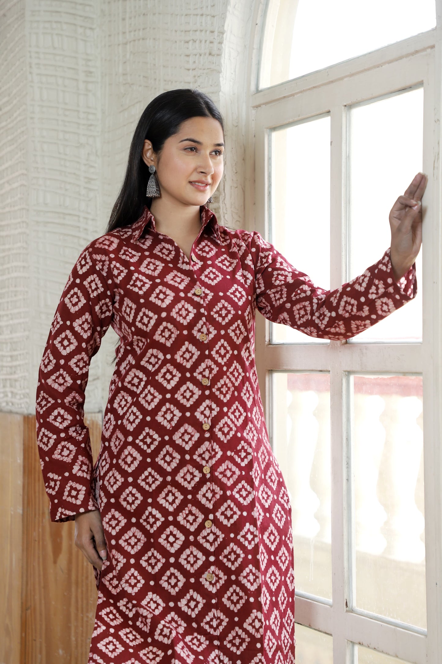 Handblock Printed Co-Ord Set with Collar – Chic & Comfortable