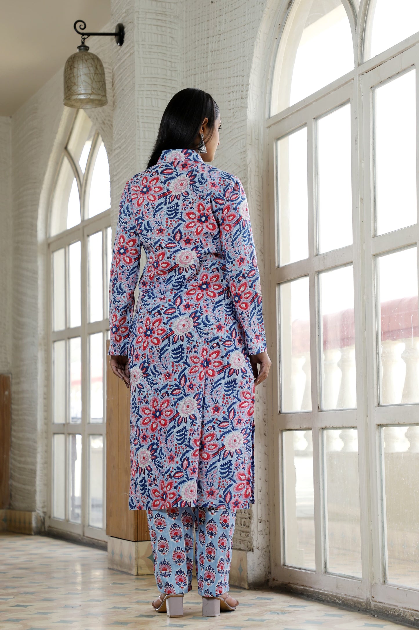 Handblock Printed Co-Ord Set with Collar – Chic & Comfortable