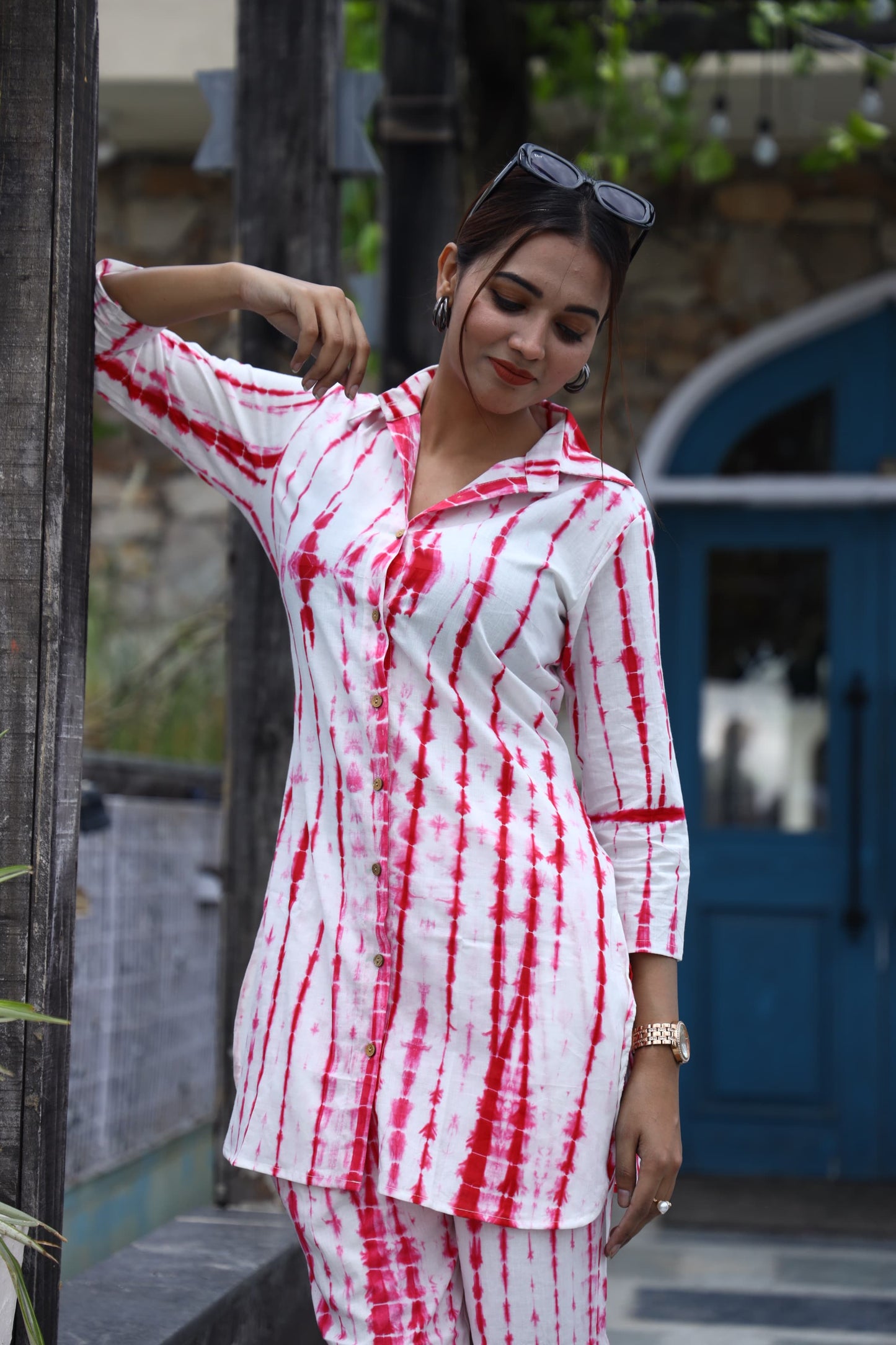 Smart Fit Handblock Printed Co-ord Set – Collar EditioN