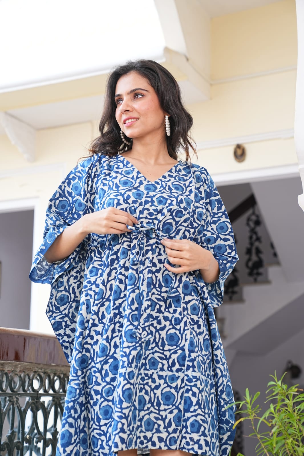Handblock Printed Pure Cotton Kaftan – Free Size Comfort Wear | Natural Dyes | House of the Handblock
