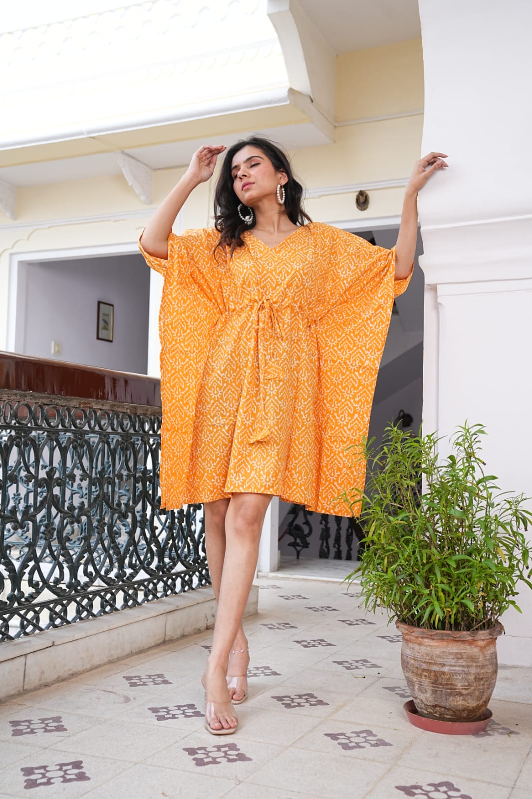 Handblock Printed Pure Cotton Kaftan – Free Size Comfort Wear | Natural Dyes | House of the Handblock