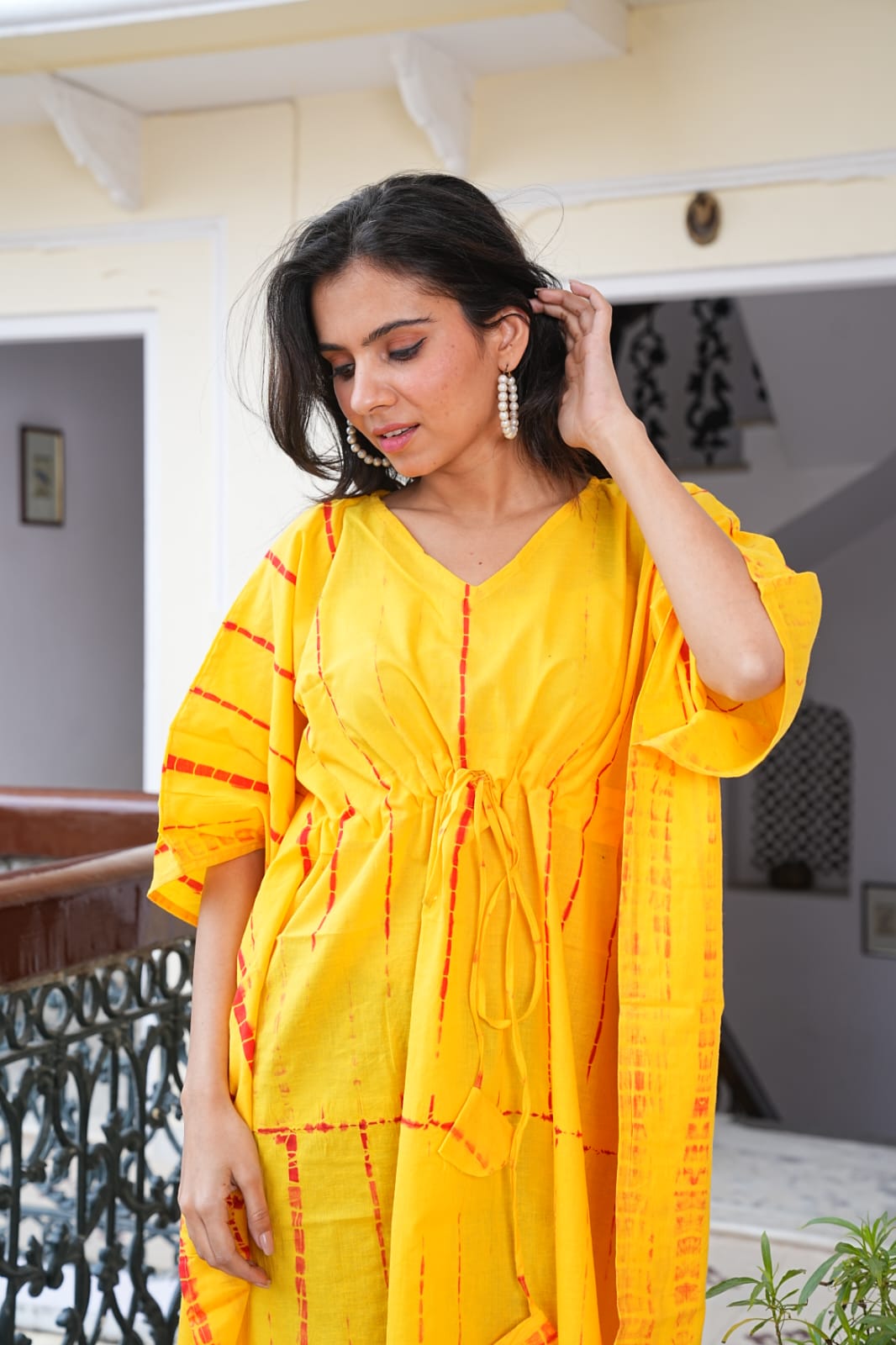 Handblock Printed Pure Cotton Kaftan – Free Size Comfort Wear | Natural Dyes | House of the Handblock