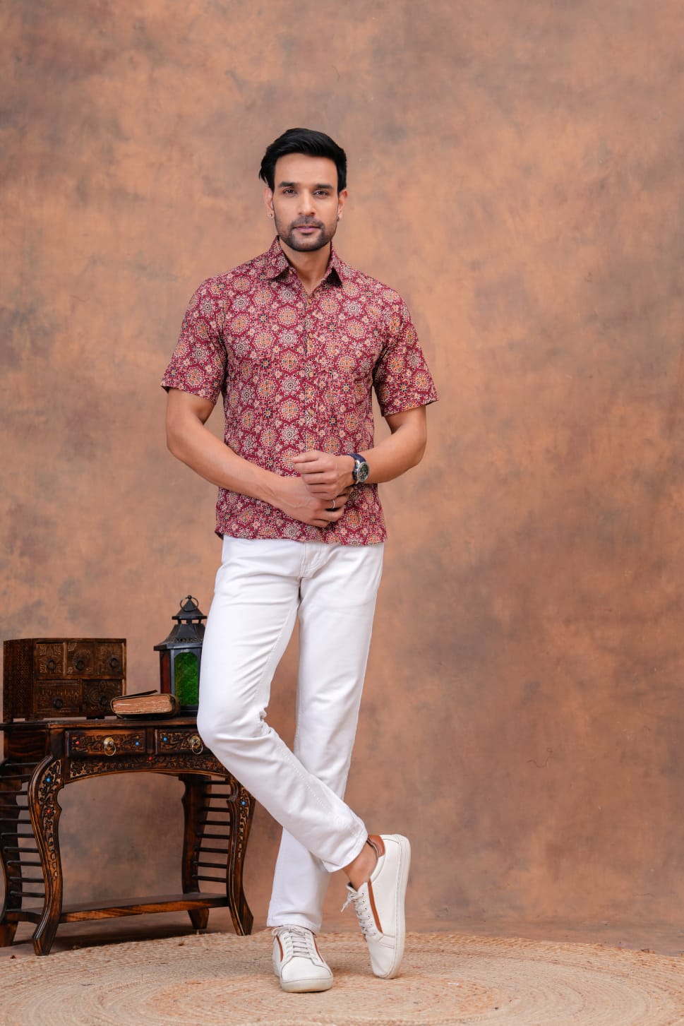 Couple Dress Set – Hand Block Printed Men’s Cotton Shirt & Women’s Midi Dress | House of the Handblock