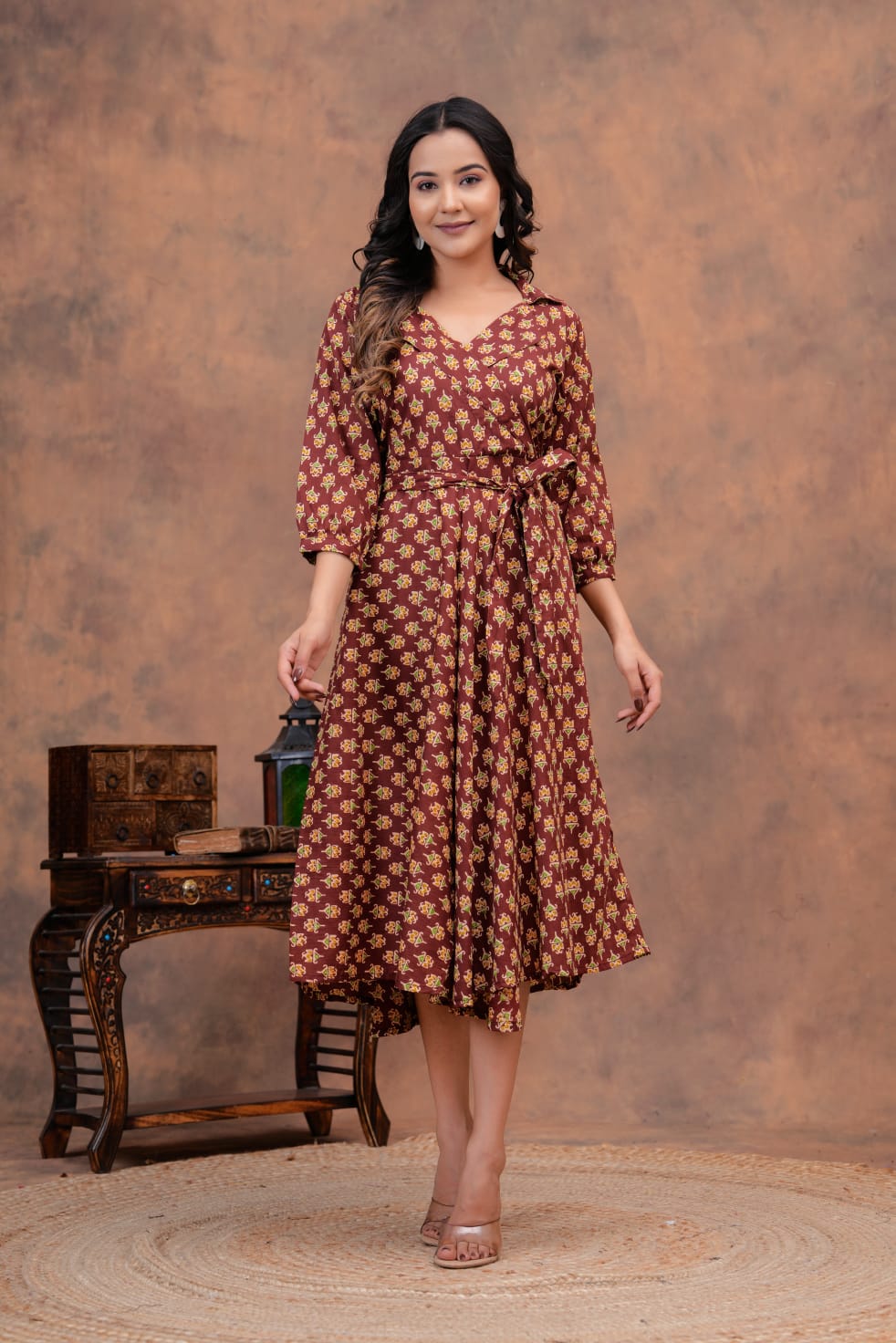 Pure Cotton Jaipuri Umbrella Dress – Printed Onepiece Kurti for Women