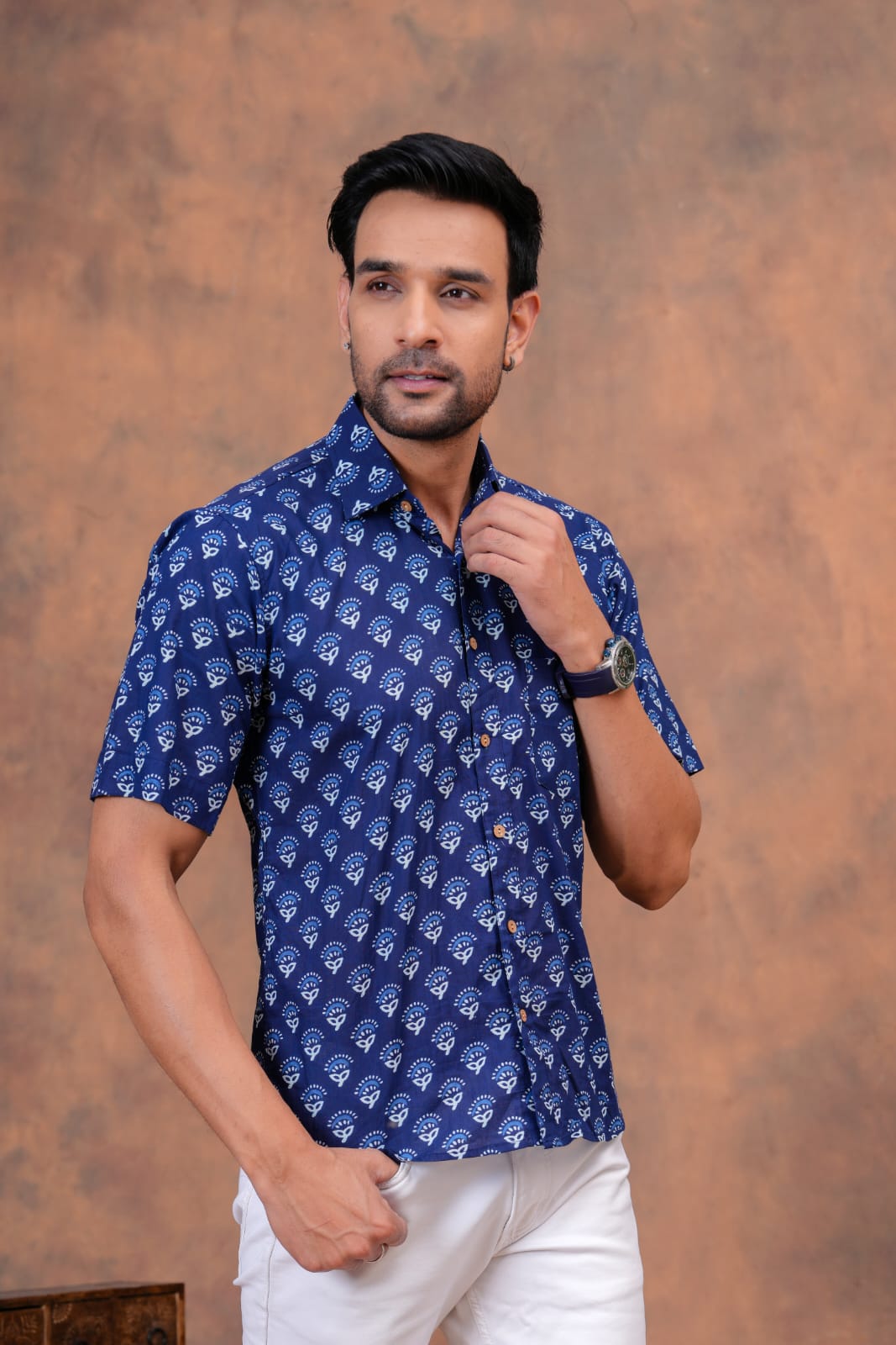 Couple Dress Set – Hand Block Printed Men’s Cotton Shirt & Women’s Midi Dress | House of the Handblock