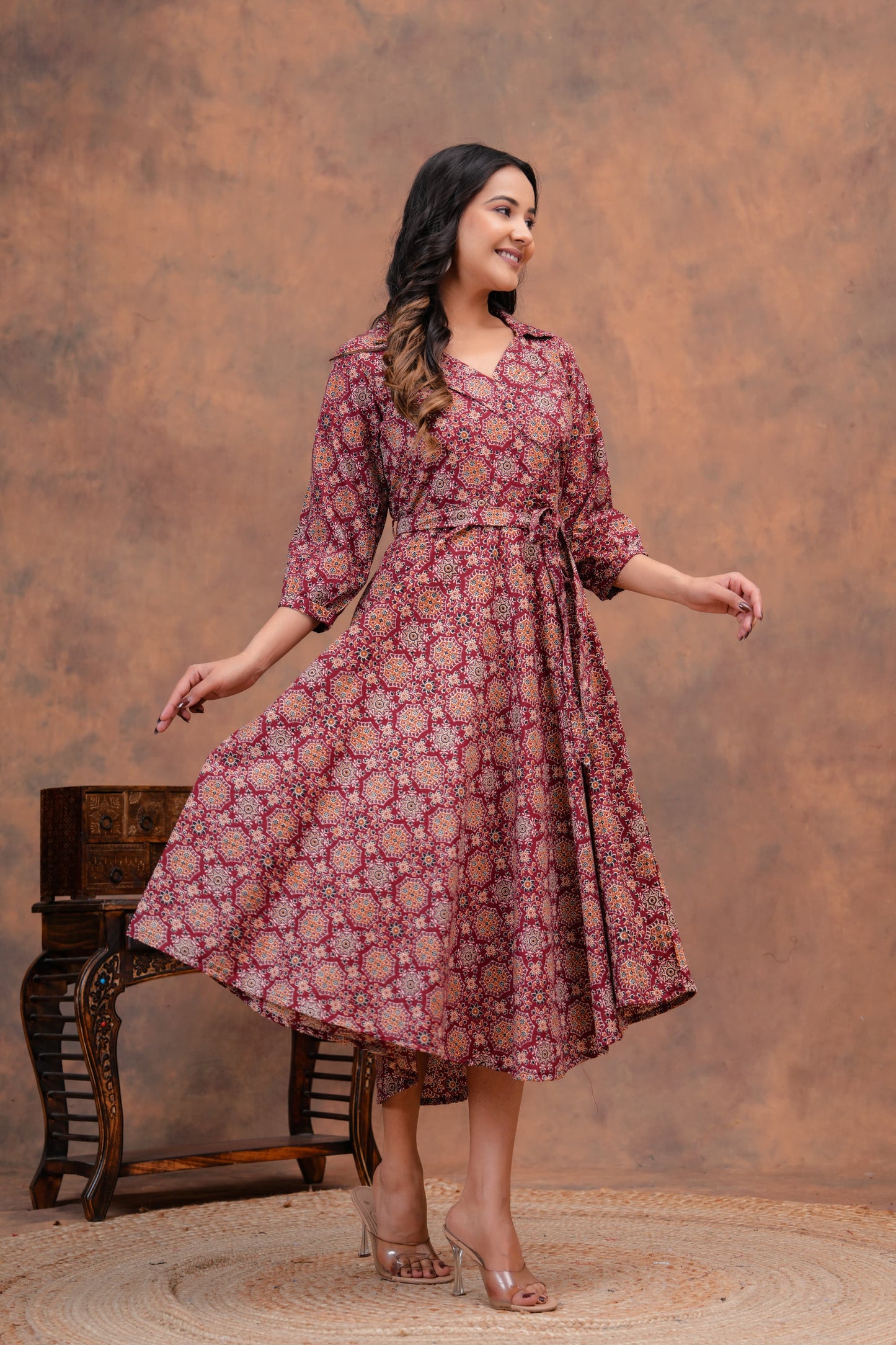 Pure Cotton Jaipuri Umbrella Dress – Printed Onepiece Kurti for Women
