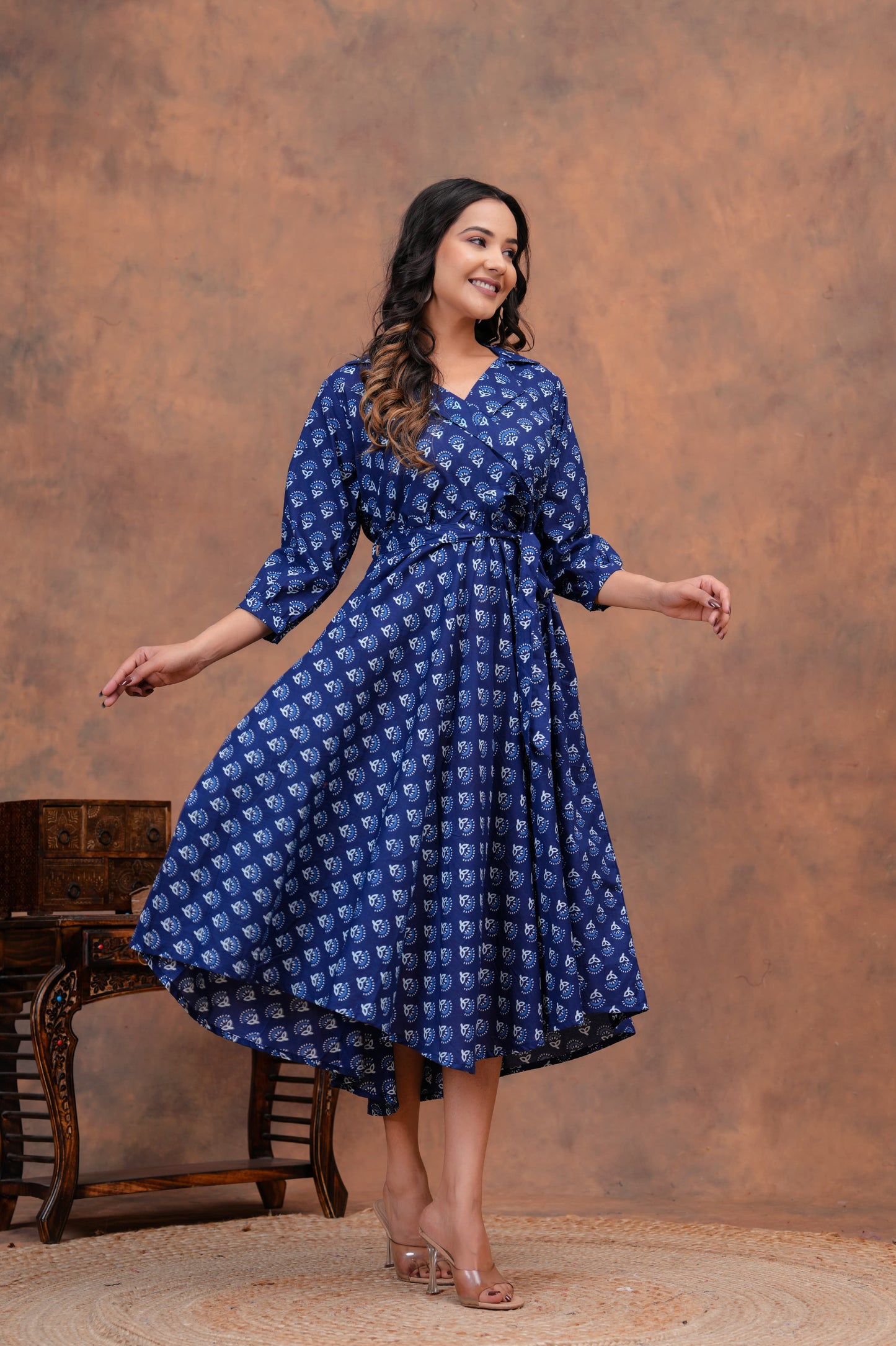 Pure Cotton Jaipuri Umbrella Dress – Printed Onepiece Kurti for Women