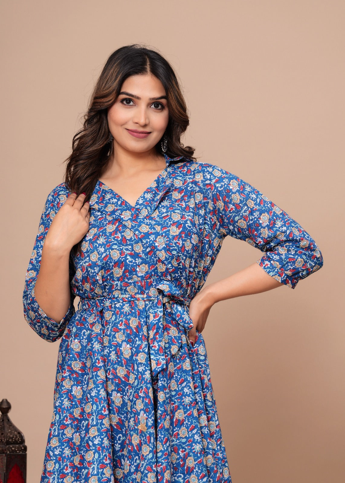 Pure Cotton Jaipuri Umbrella Dress – Printed Onepiece Kurti for Women