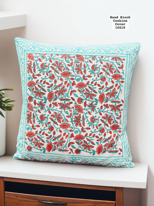 Hand Block Printed 100% Pure Cotton Cushion Covers Set of 5 | House of the Handblock