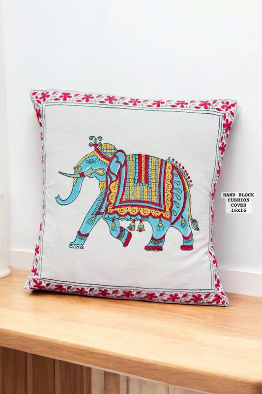 Hand Block Printed 100% Pure Cotton Cushion Covers Set of 5 | House of the Handblock