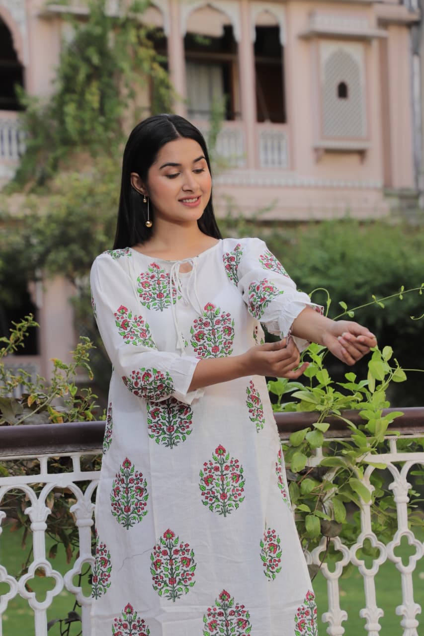 Summer Office Collection of Handblock Cotton Kurtis-House of the Handblock Jaipur