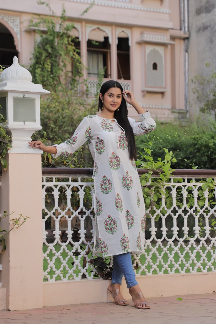 Summer Office Collection of Handblock Cotton Kurtis-House of the Handblock Jaipur