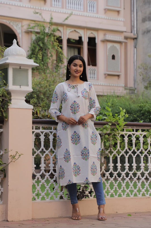 Summer Office Collection of Handblock Cotton Kurtis-House of the Handblock Jaipur