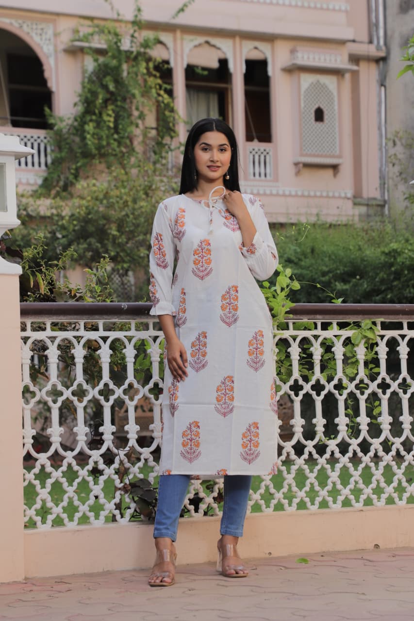 Summer Office Collection of Handblock Cotton Kurtis-House of the Handblock Jaipur