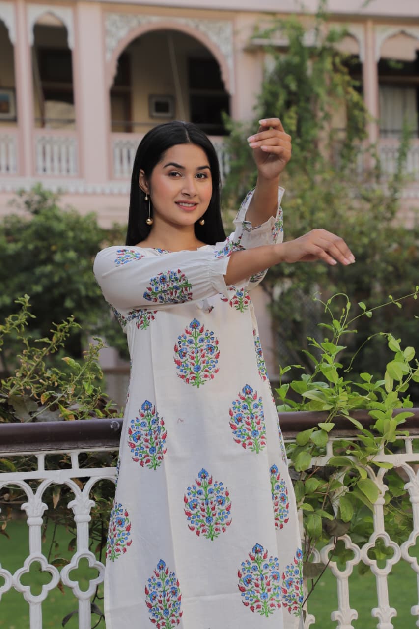 Summer Office Collection of Handblock Cotton Kurtis-House of the Handblock Jaipur