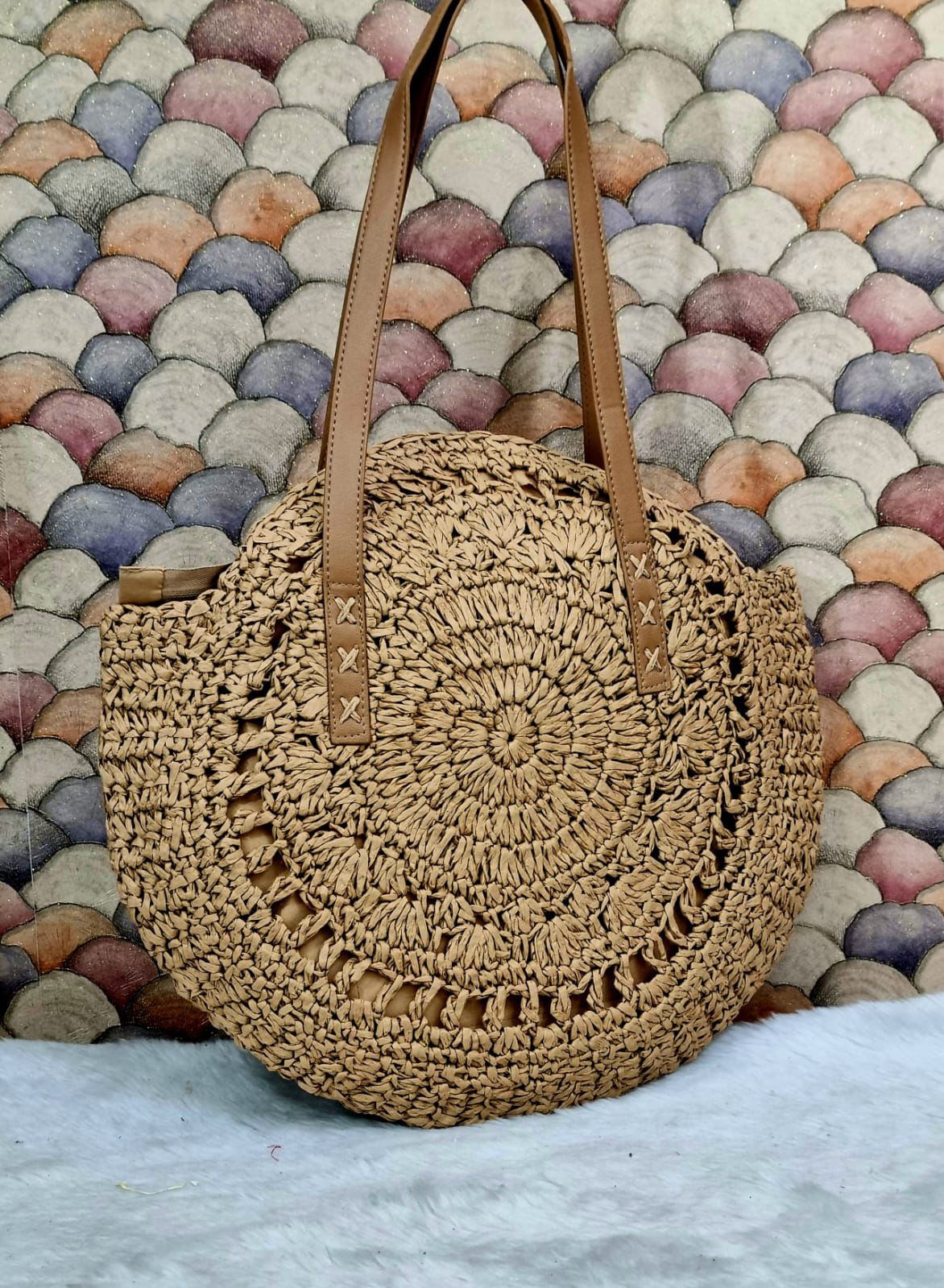 The Round Shape Beach Tote | Lightweight & Foldable Big Size Bag | Durable Fabric – House of the Handblock