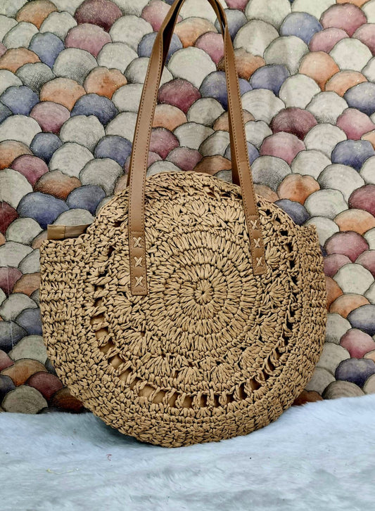 The Round Shape Beach Tote | Lightweight & Foldable Big Size Bag | Durable Fabric – House of the Handblock