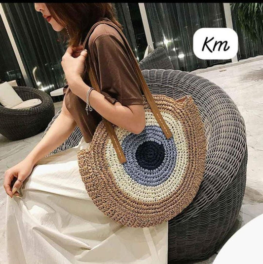 The Round Shape Beach Tote | Lightweight & Foldable Big Size Bag | Durable Fabric – House of the Handblock