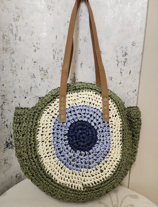 The Round Shape Beach Tote | Lightweight & Foldable Big Size Bag | Durable Fabric – House of the Handblock
