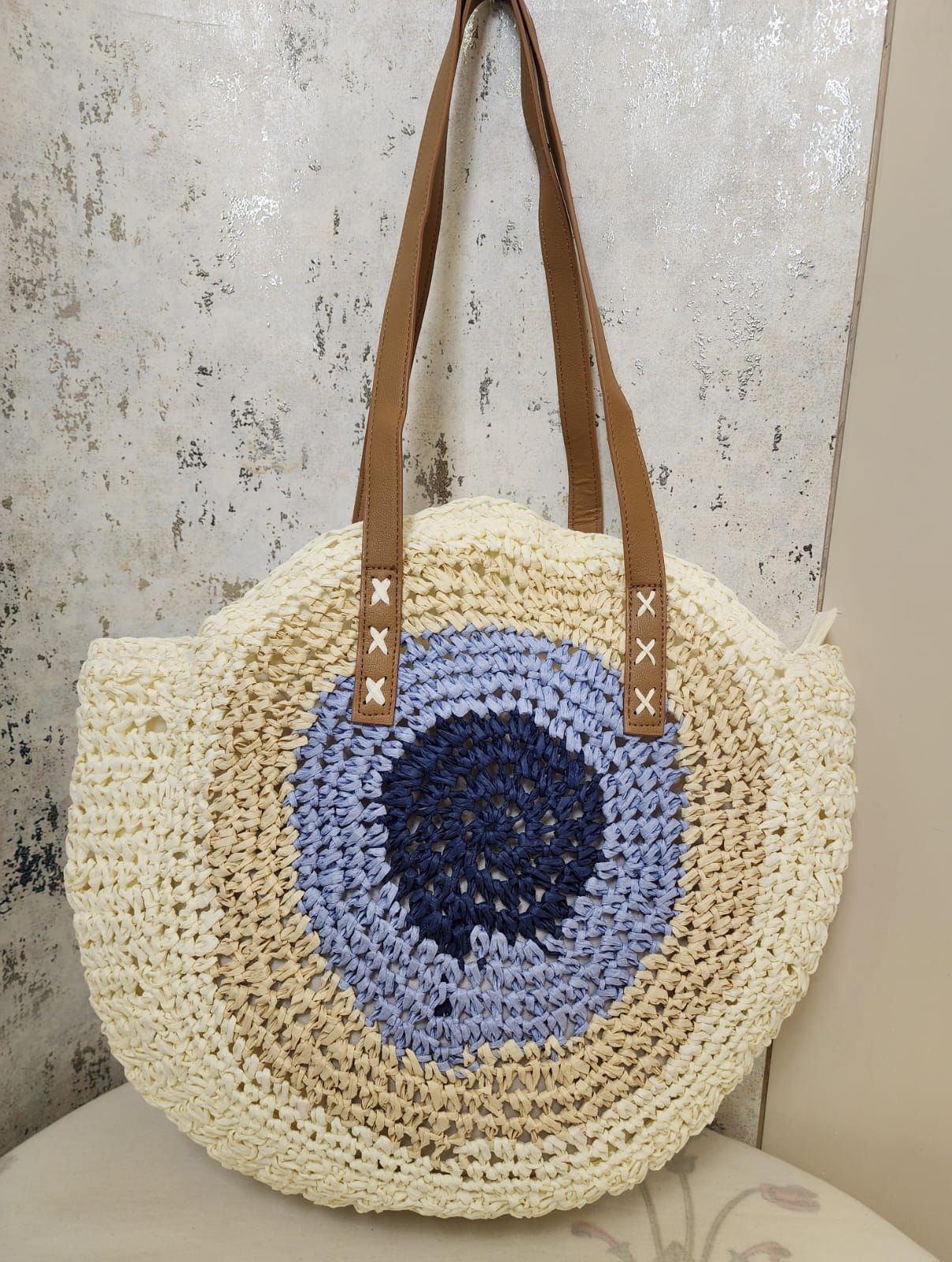 The Round Shape Beach Tote | Lightweight & Foldable Big Size Bag | Durable Fabric – House of the Handblock